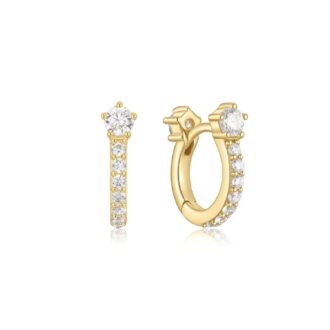Ania Haie Yellow Gold-Plated Sparkling Pave Huggie Earrings