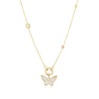 Ania Haie 21" Yellow Gold Plated Butterfly Charm Necklace Bundle