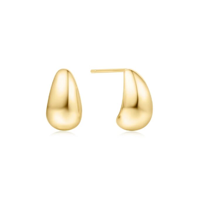 Ania Haie Yellow Gold-Plated Small Dome Hoop Earrings