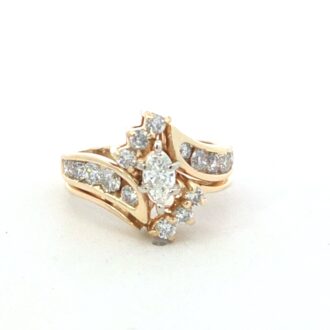Pre-Owned 14K Yellow Gold Interlocking Bridal Set with 0.75ctw Diamonds
