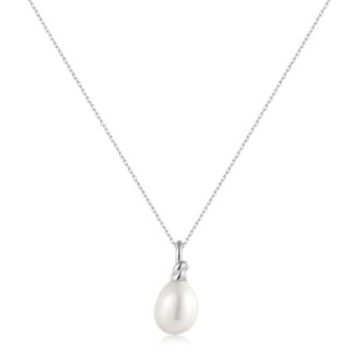Ania Haie Silver Freshwater Pearl Drop Pendant Necklace