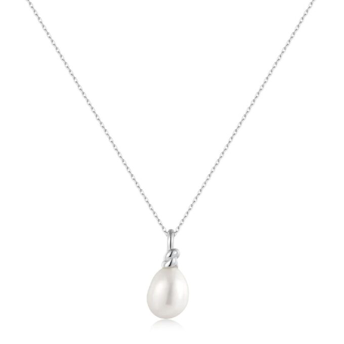 Ania Haie Silver Freshwater Pearl Drop Pendant Necklace