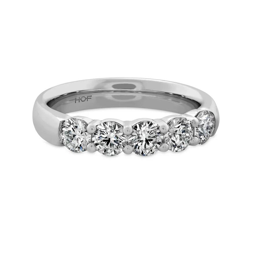 Hearts on Fire Signature 5 Stone Diamond Band 1.03ctw in 18k White Gold