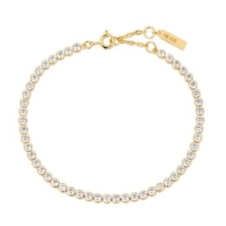 Ania Haie 7" Bezel Set CZ Tennis Bracelet in Silver and Gold