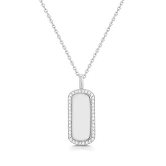 Ania Haie Silver Sparkling Dog Tag Drop Pendant