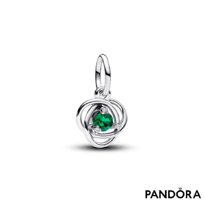 Pandora Spring Green Dangle Charm with Clear CZ