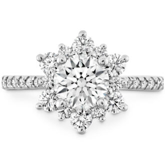 Hearts on Fire Delight Halo Engagement Ring with 1.02ctw Diamonds in Platinum
