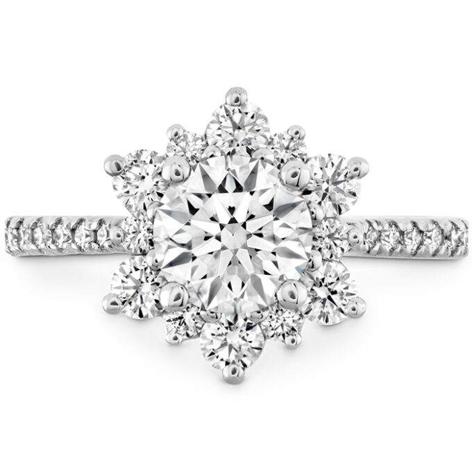 Hearts on Fire Delight Halo Engagement Ring with 1.02ctw Diamonds in Platinum