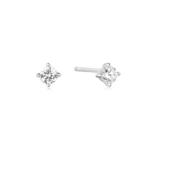 Ania Haie Sterling Silver Cubic Zirconia Stud Earrings for Everyday Wear