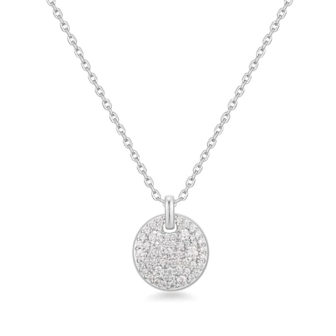 Ania Haie Large Pave Disc Drop Pendant Necklace