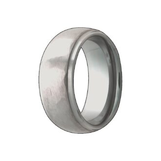 Men's 8mm Tungsten Carbide Dome Wedding Band with Hammered Center
