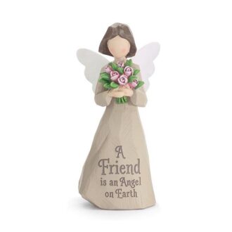 Adorable 8" Angel Figurine: A Friend Is An Angel on Earth