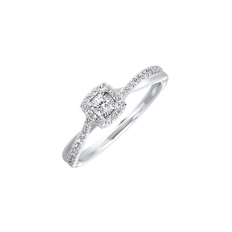 True Reflections Halo Engagement Ring with .25ctw Round Diamonds in 14k White Gold