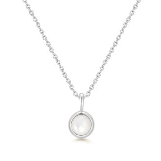 Ania Haie Silver Round Mother of Pearl Drop Pendant
