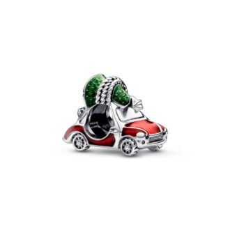 Car with Christmas Tree Sterling Silver Charm