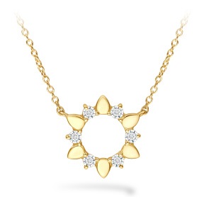 Hearts on Fire Aerial Eclipse Mini Sun Necklace with .18ctw Round Diamonds in 18k Yellow Gold