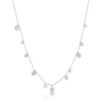 Ania Haie Silver Geometry Mixed Discs Necklace