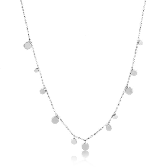 Ania Haie Silver Geometry Mixed Discs Necklace