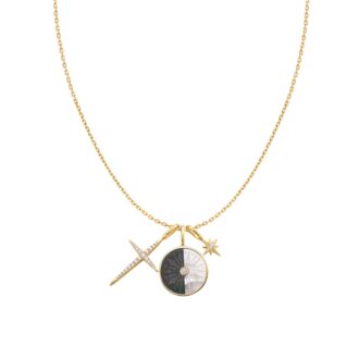 Ania Haie Silver and Gold Dancing Star Cross Charm Necklace