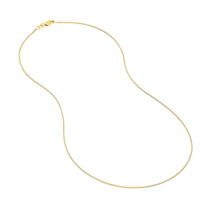 Box Chain 24" Length in Yellow Gold Filled 0.8mm
