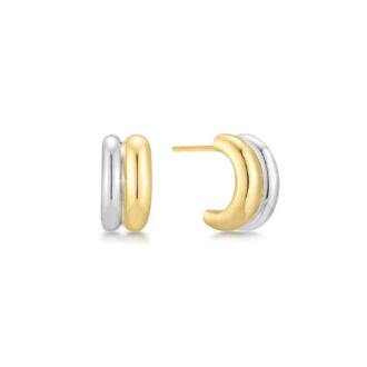 Ania Haie Silver & Gold Duet Huggie Hoop Earrings