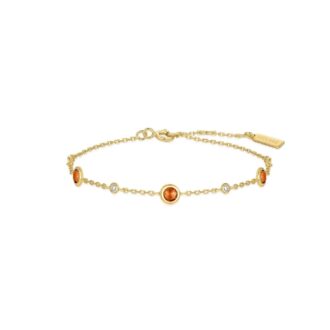 Ania Haie Yellow Gold-Plated Orange Nano Gem Station Bracelet