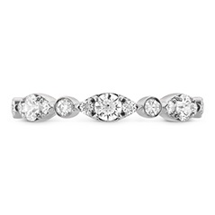 Hearts on Fire Bezel Regal Band with .46ctw Round Diamonds in 18k White Gold