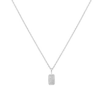 Ania Haie Small Pave Tag Pendant in Sterling Silver