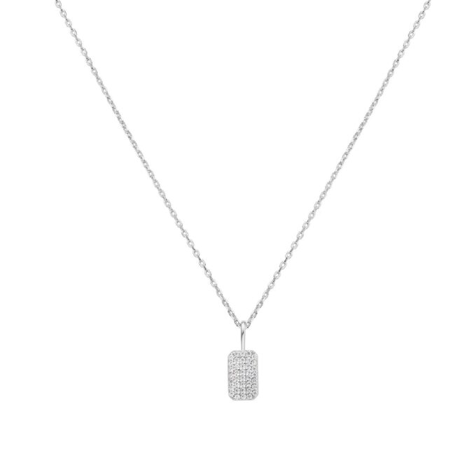 Ania Haie Small Pave Tag Pendant in Sterling Silver