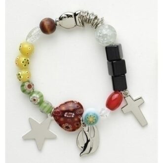 Faith-Inspired 7.5" Beaded Bracelet with Christ Story Charms
