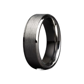Men's 8mm Tungsten Carbide Wedding Band with Bevel Edge and Satin Center