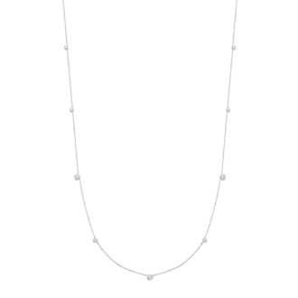 Ania Haie Bezel CZ Station Necklace in Silver 26"