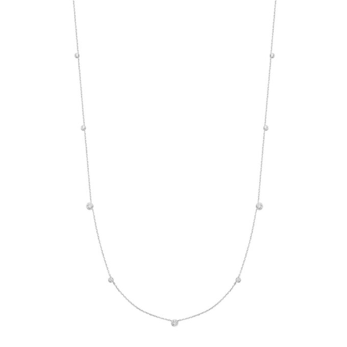 Ania Haie Bezel CZ Station Necklace in Silver 26"