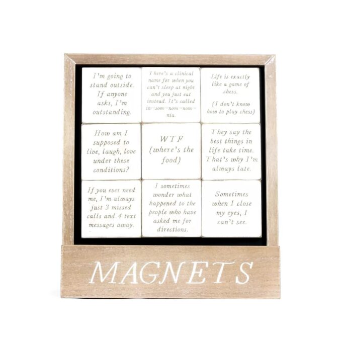 Set of Inspirational White Wood Magnets - 3x3.5 inches each