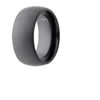 Men's 8mm Matte Dome Wedding Band in Black Ceramic