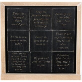 Set of 3 Inspirational Black Wood Magnets, 3x3.5 inches