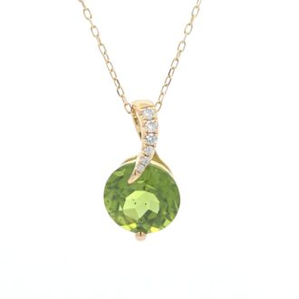 14K Yellow Gold Drop Pendant with .05ctw Round Diamonds