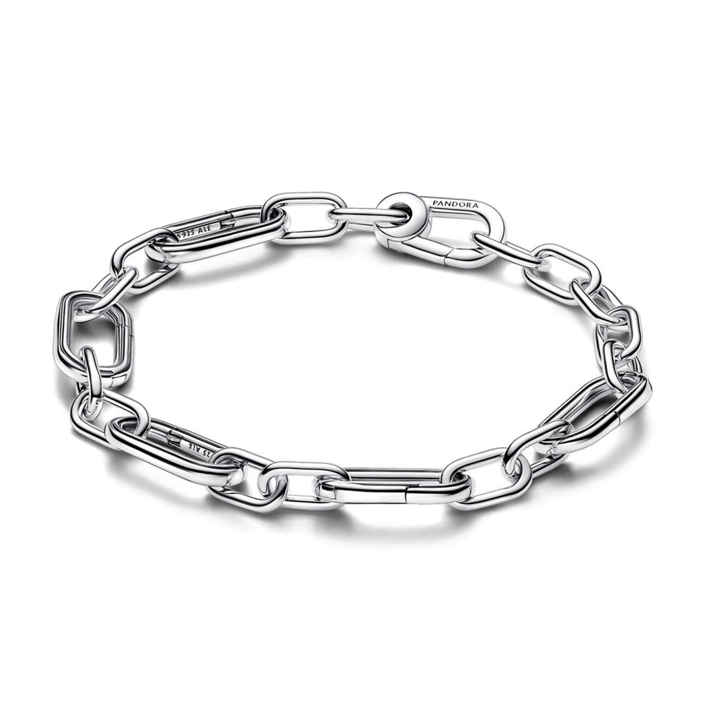 Pandora Open Link Chain with Double Matte Black Links Bracelet