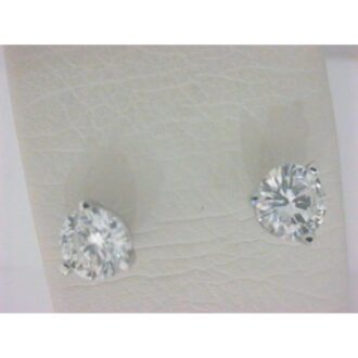 Elegant 3-Prong Stud Earrings with 1.13ctw Diamonds in 14k White Gold
