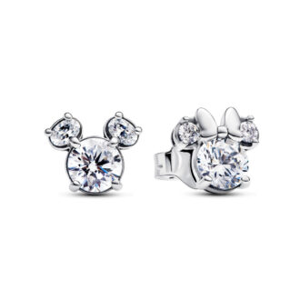 Disney Mickey Mouse & Minnie Mouse Sparkling Stud Earrings