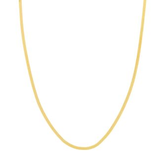 14k Yellow Gold Herringbone Chain Necklace 16" 3mm Width