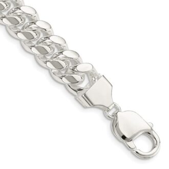 Sterling Silver 9mm Domed Curb Chain Bracelet 8.5"