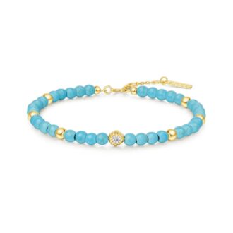 Ania Haie Yellow Gold-Plated Turquoise Bead Bracelet