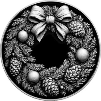 Wooden Wreath with Pine Cone Engagement Ornament