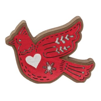 Charming Wooden Laser-Cut Snowflake Cardinal Sitter - 3.75" Decor Piece