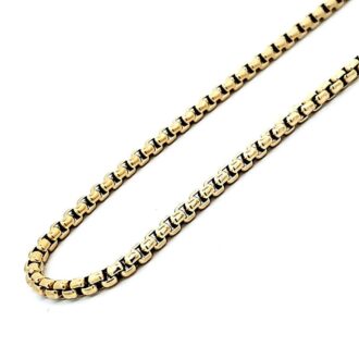 2.5mm Round Box Chain in Yellow Stainless Steel, 24" Length