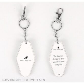 Lucky Day Wood Key Chain, 1.7 x 3.5 in