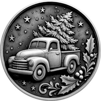 Engraved Wooden Truck Ornament with Tree, Perfect Holiday Gift