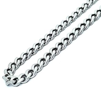 5mm Matte Stainless Steel Cuban Link Chain, 24"
