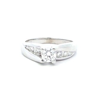Pre-Owned .40ct Diamond Channel-Set Engagement Ring 14k WG